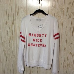 Wildfox Naughty Nice Whatever Sweatshirt L